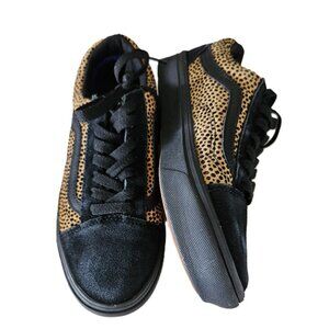 Size 7 Vans Tiger Print Black Brown Women Sneakers